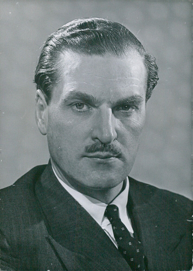 W.S. Robertson, Secretary to the Scottish Council for Development and Industry, is photographed in his study by J. Stephens Orr. - Vintage Photograph