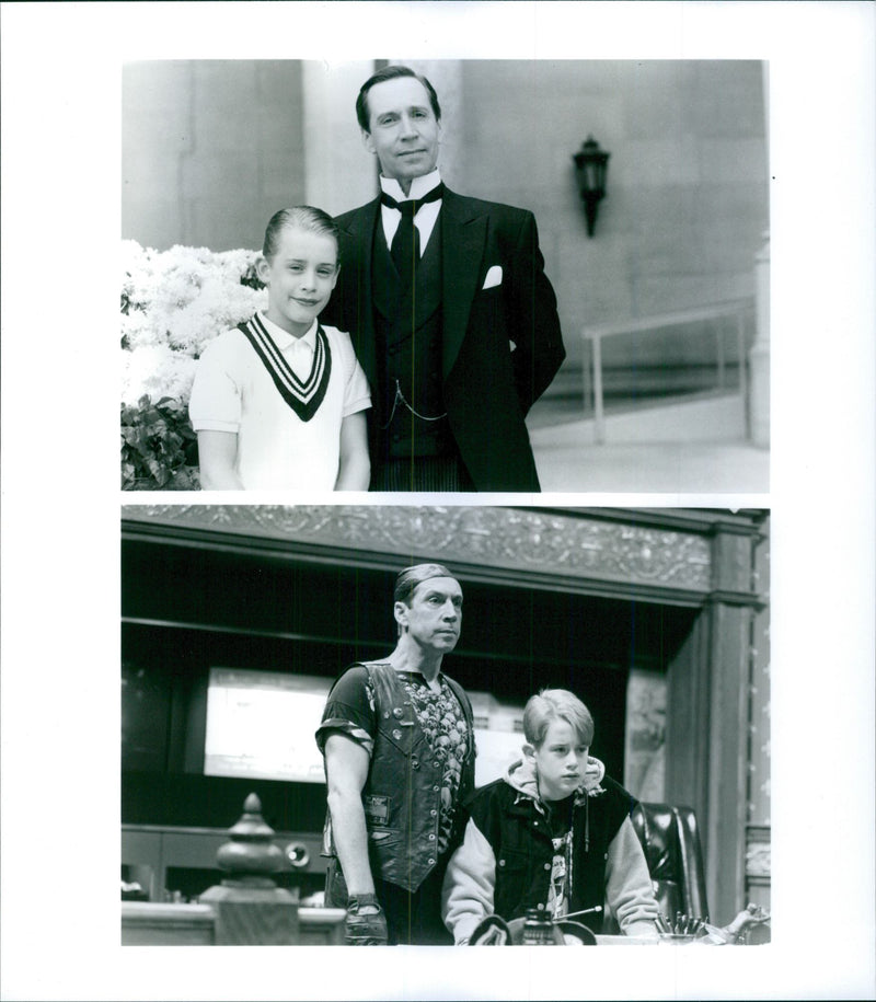 Macaulay Culkin and Jonathan Hyde stars in the 1994 film Richie Rich. - Vintage Photograph