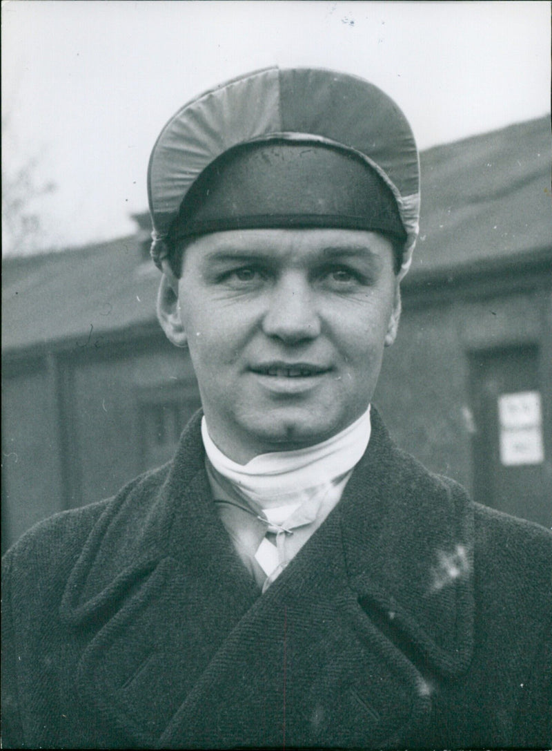 National Hunt jockey Percy Igham poses for a photograph during a successful season in 1958. - Vintage Photograph