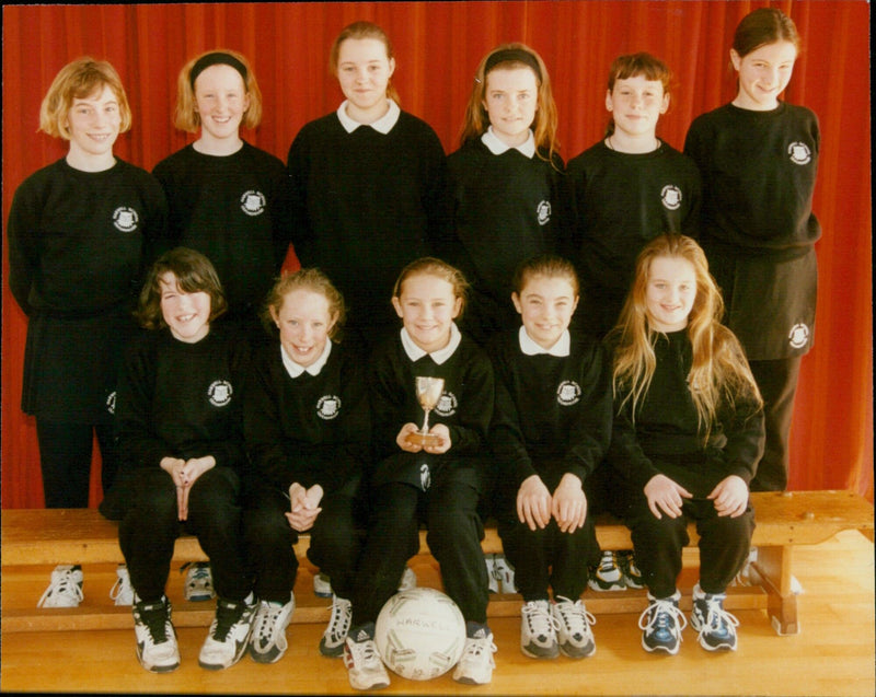 The Harwell Primary School Netball Team celebrates their victory. - Vintage Photograph