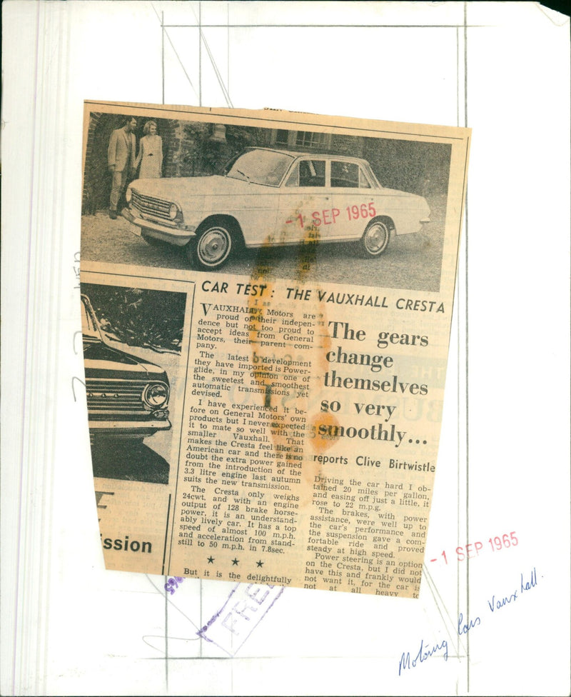 1965 Vauxhall 3.3 lite models - Vintage Photograph