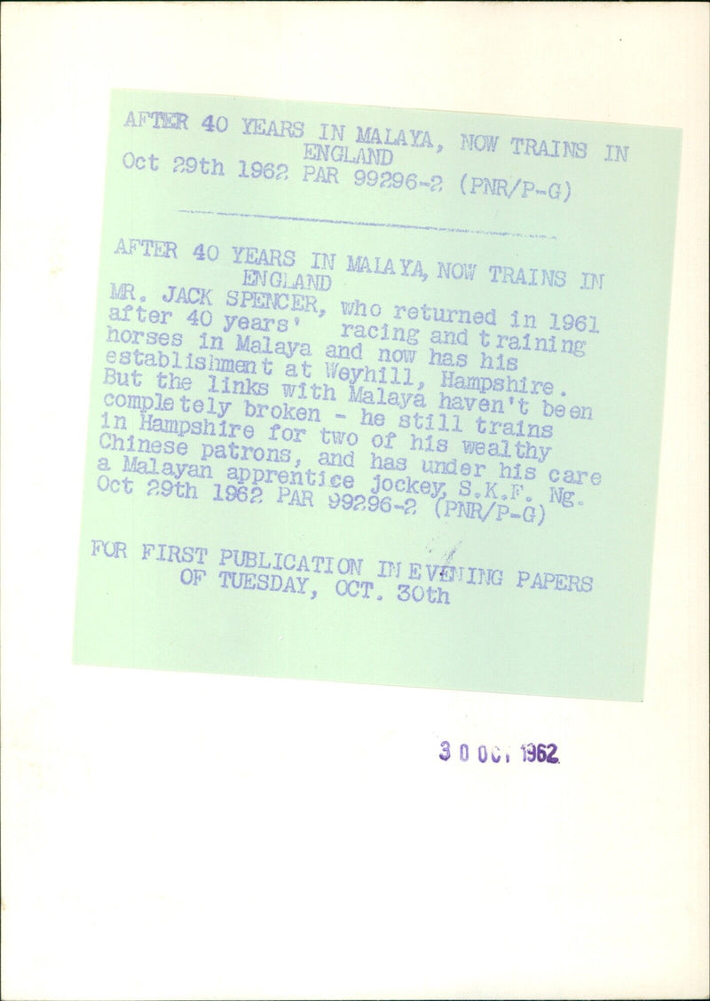 Jack Spencer - Vintage Photograph