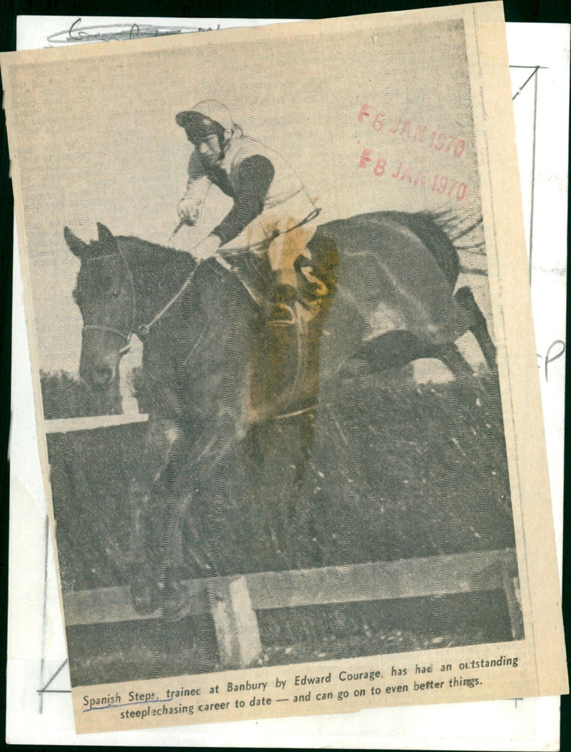 Trainec at Banbury competes in steeplechasing. - Vintage Photograph
