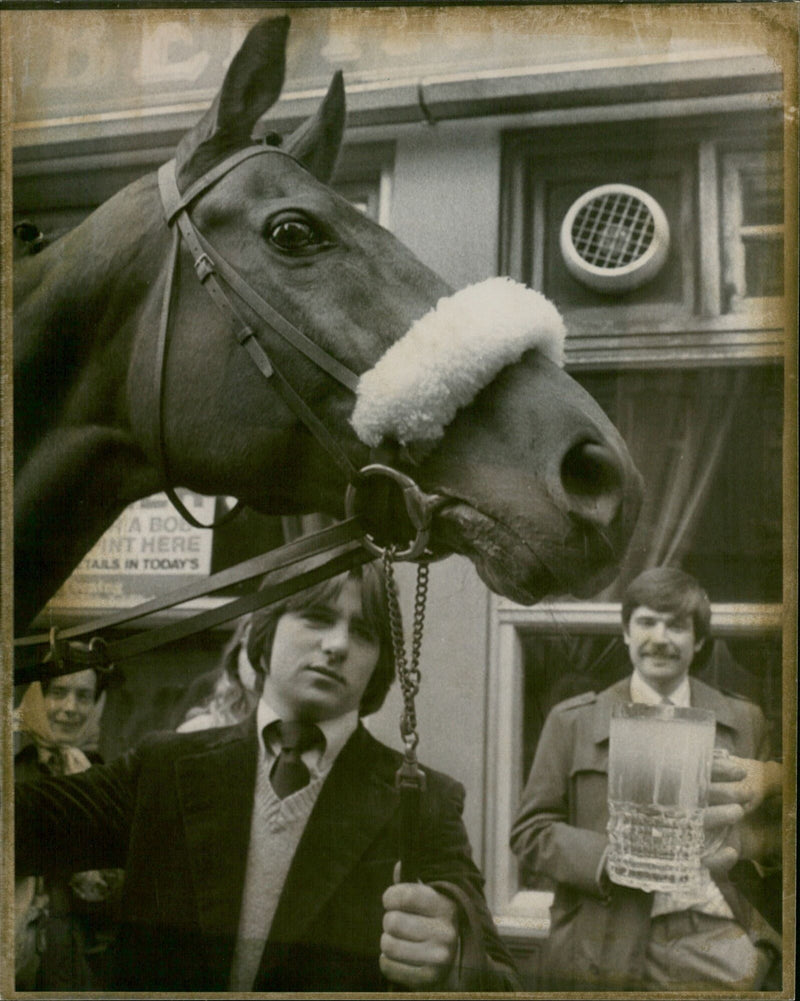 Red Rum tours pubs in London to celebrate St. George's Day. - Vintage Photograph
