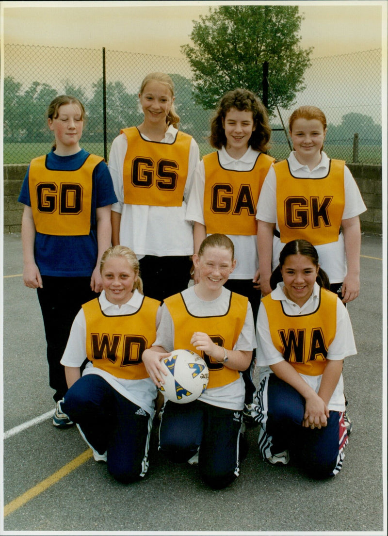 The Didcot Netball Club U13's A and B Teams pose for a team photo. - Vintage Photograph