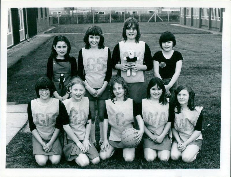 Girls from West Oxfordshire schools play a friendly game of netball. - Vintage Photograph
