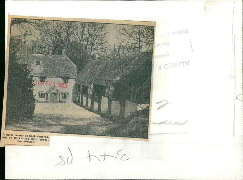 A tranquil view of East Hendred, a village in Berkshire, England. - Vintage Photograph