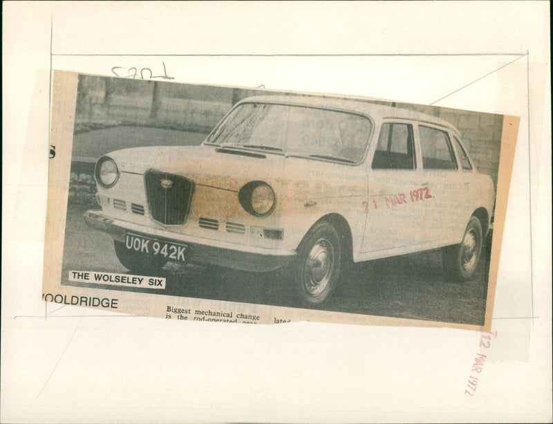 The Wolseley Six car is revealed at Longbridge, Birmingham. - Vintage Photograph