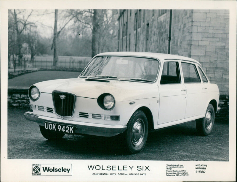 The Wolseley Six car is revealed at Longbridge, Birmingham. - Vintage Photograph