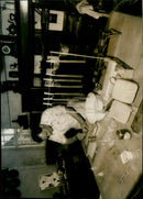 Bob Penrice of the Medieval Museum Cogges demonstrating candle-making. - Vintage Photograph
