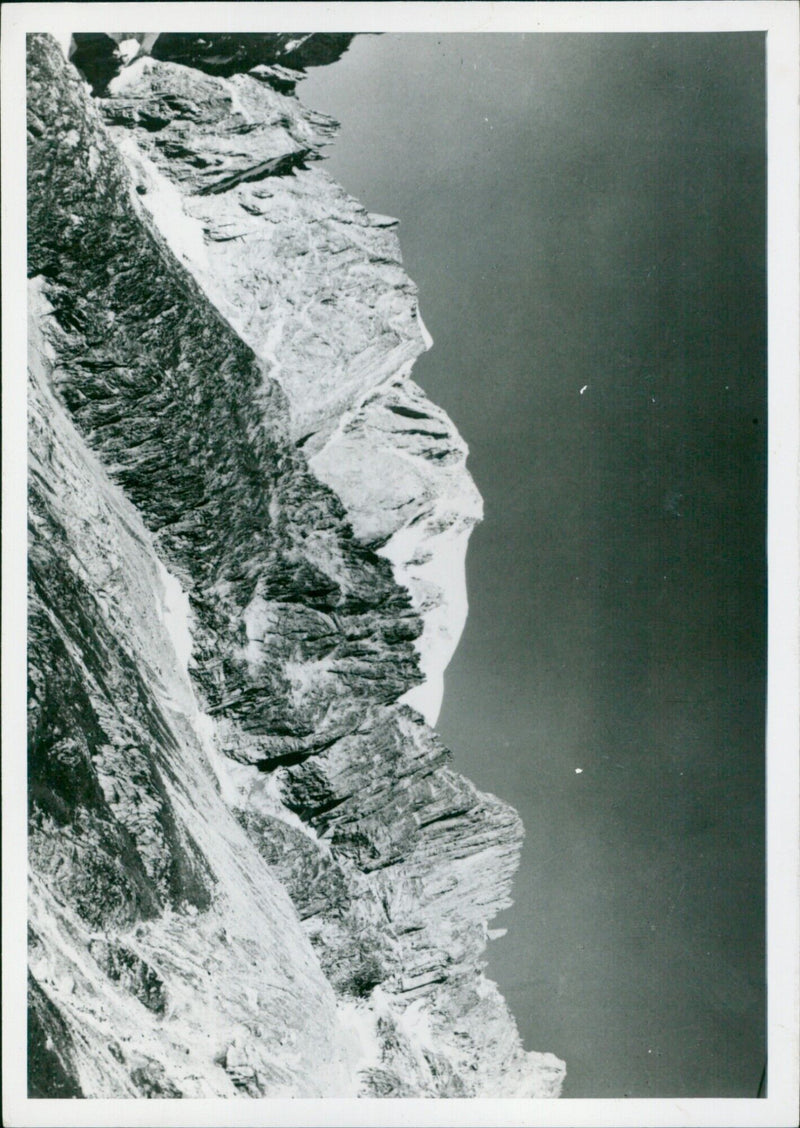 An icy view of Mont Blanc in Sweden on June 17, 1959. - Vintage Photograph
