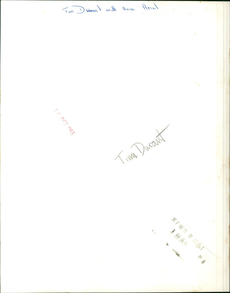 Tim Trant and Home Ariel Tina Durant at Oxford Mai Mes. - Vintage Photograph