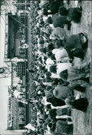 Excited music fans at the Reading Festival. - Vintage Photograph