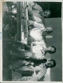 Four members of the Welsh Himalayan Expedition await news of two missing colleagues in New Delhi. - Vintage Photograph