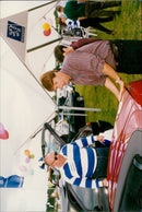 The Peugeot 23A car is driven by Uncle Phillip D. Peugeot. - Vintage Photograph