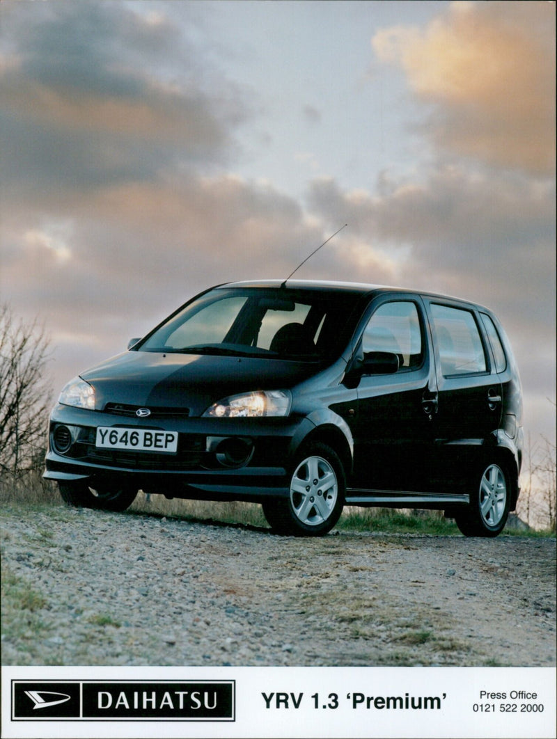 A Daihatsu YRV 1.3 'Premium' model at a press office event. - Vintage Photograph