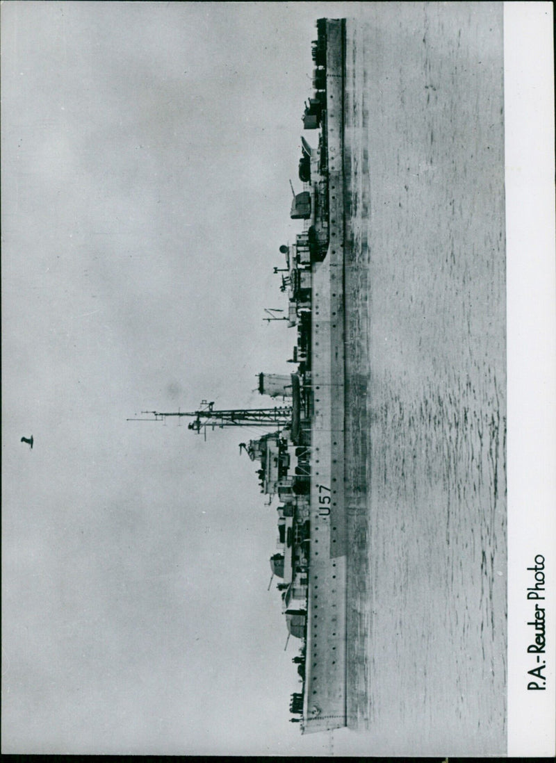 British frigate H.M.S. Black Swan attacked by North Korean warplanes. - Vintage Photograph