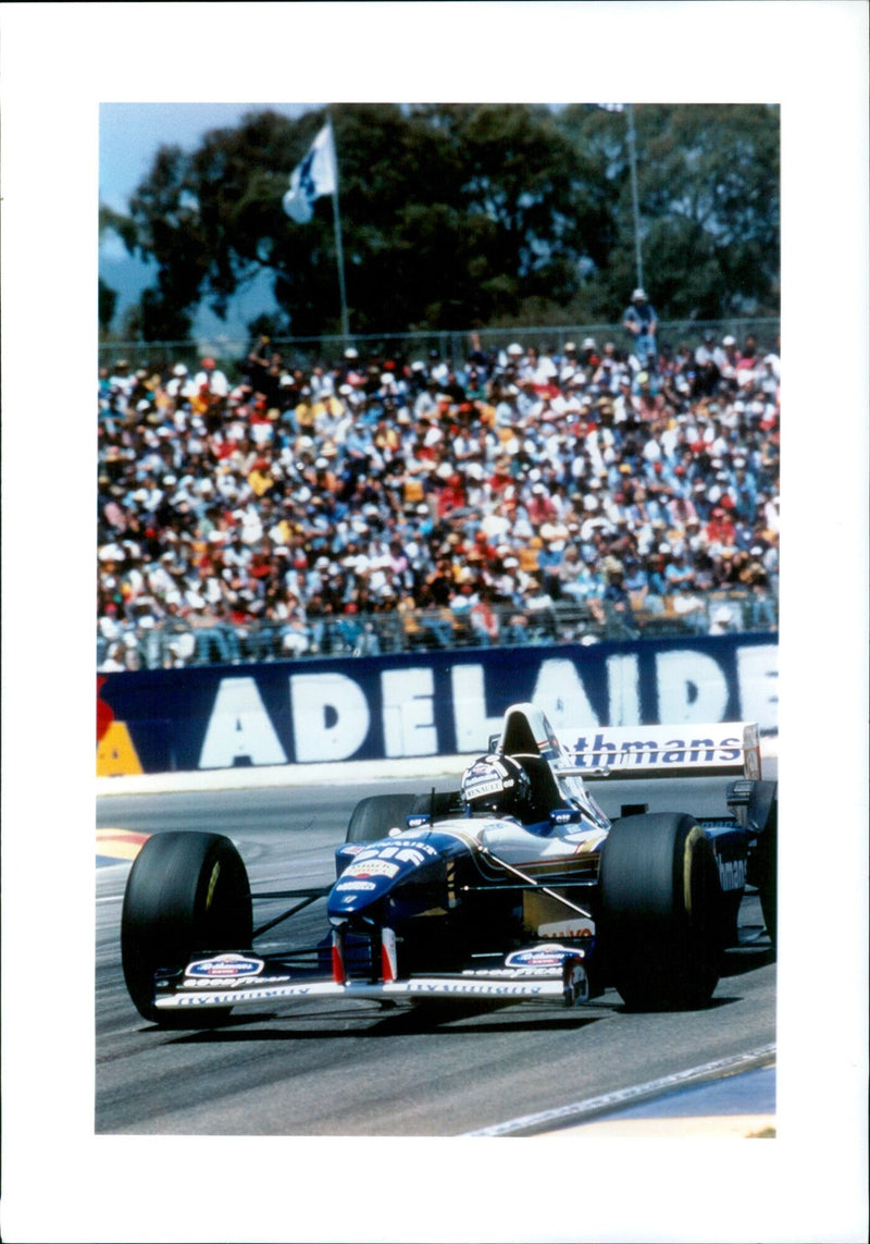 Damon Hill driving a Renault Panions during the Adelaide 500 race. - Vintage Photograph