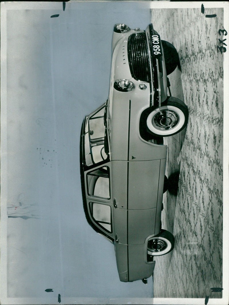 The Consul, a new model of car, is displayed at the Carand showroom. - Vintage Photograph