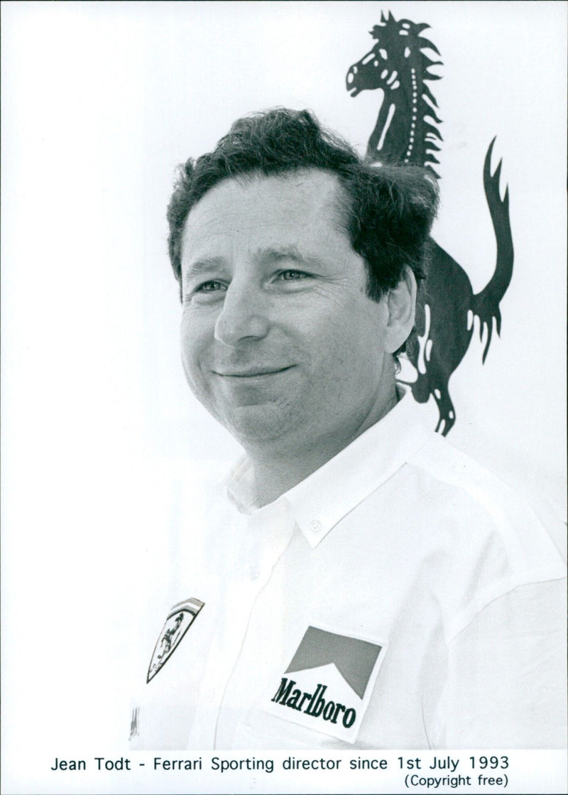 Jean Todt, Ferrari Sporting Director, at Magny-Cours Circuit in France on July 4, 1993. - Vintage Photograph