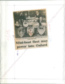 Don Willis and Len Thomas proudly display their radio-controlled racing model boats. - Vintage Photograph