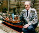 Tom Thurston of Bicester with his model boat - Vintage Photograph
