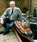 Imara Tom Thurston of Bicester displays his model boat. - Vintage Photograph
