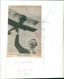 Charles Newman with a model of an Avro biplane. - Vintage Photograph