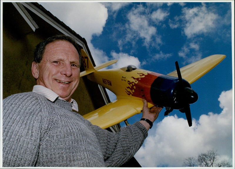 Pete Ballard and Derek Arthur showcase their models at Henry Box School. - Vintage Photograph
