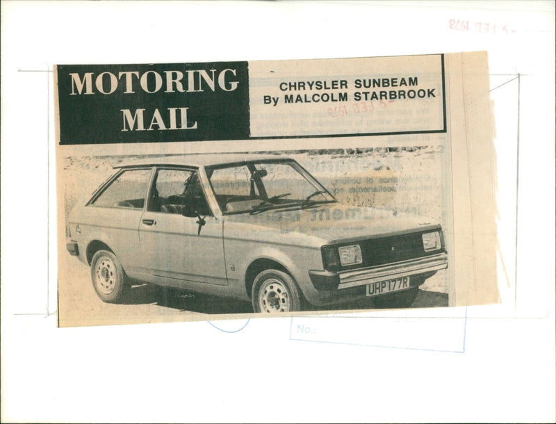 Chrysler Sunbeam GL - Vintage Photograph