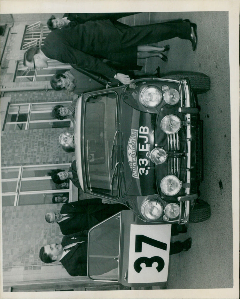 British driver Paddy Hopkirk competing in the Rallye Monte-Carlo. - Vintage Photograph