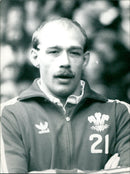 Welsh rugby player Ritchie Collins poses for a photo. - Vintage Photograph