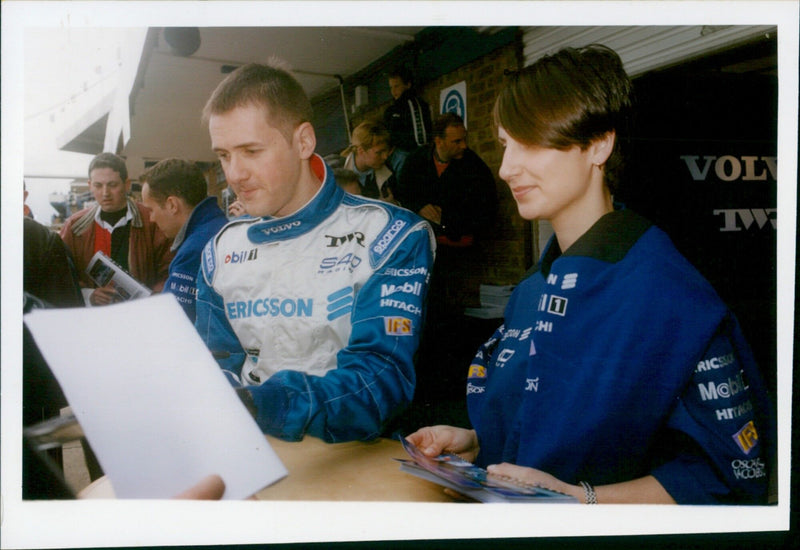 Vincent Rodermecker of the Volvo 540 Silverstone team poses for a photograph. - Vintage Photograph