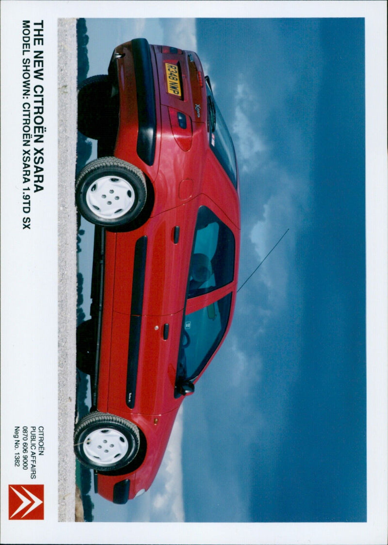 Citroen Xsara model on display at the launch of the new Xsara. - Vintage Photograph