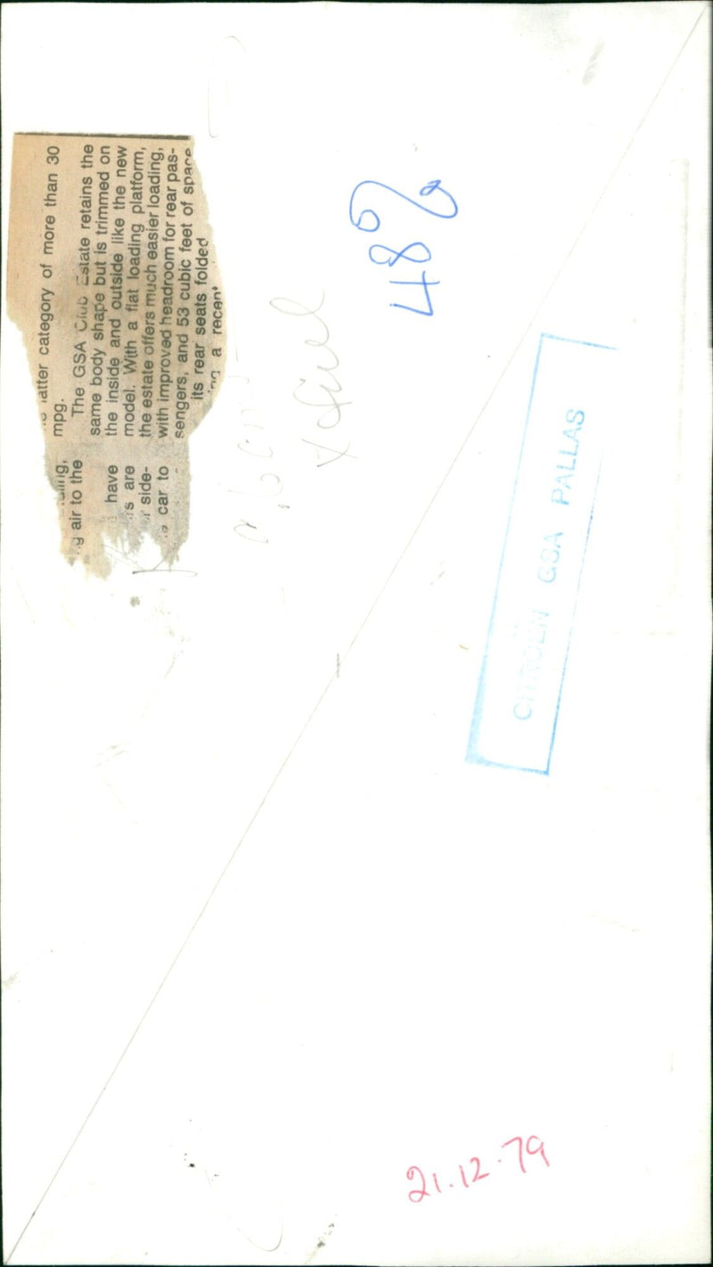 The Citroen GSA Pallas 48% is a recent model of the GSA Club Estate. - Vintage Photograph