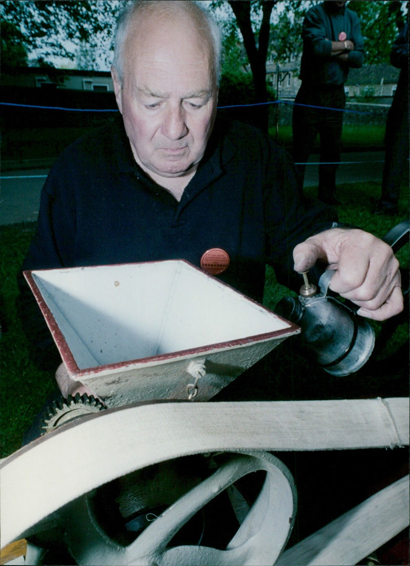 Richard Lee and Mr R. Woodcock at the Large Model Show at the Henry Box School. - Vintage Photograph