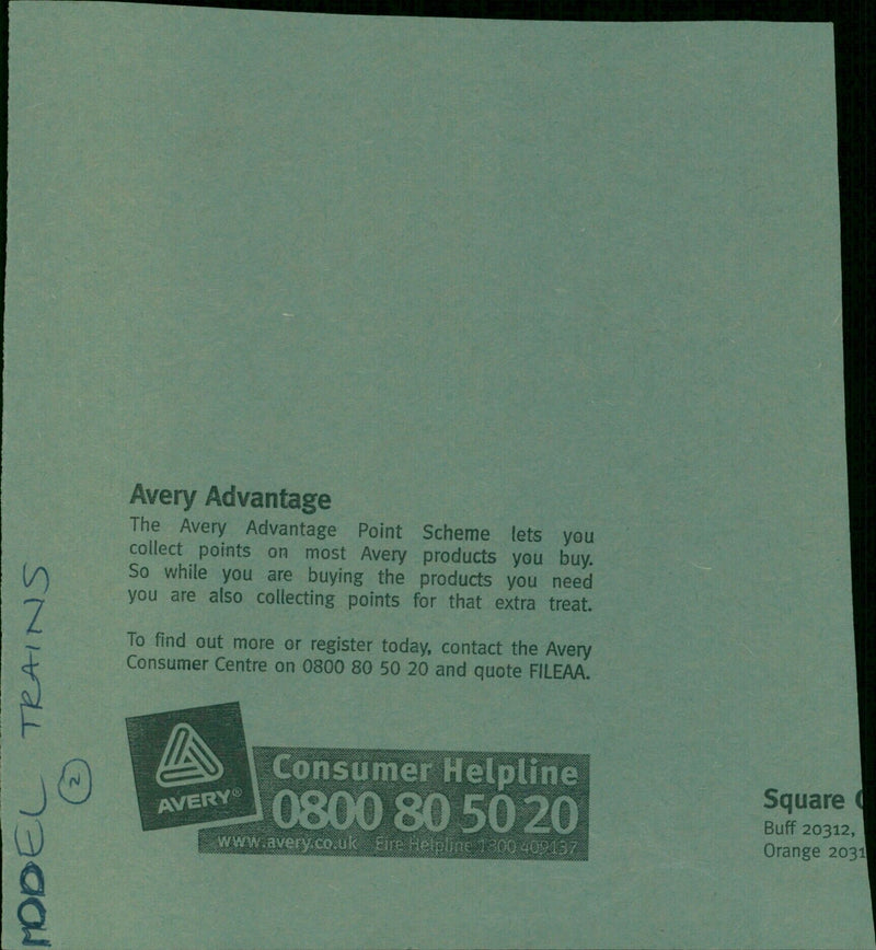 Model train enthusiasts collect points with the Avery Advantage Point Scheme. - Vintage Photograph