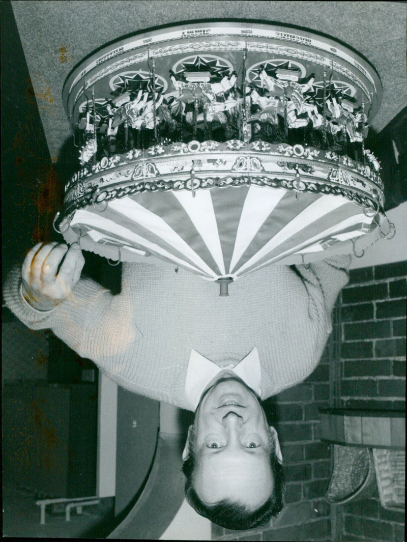 John Selwood with his model 'Gallopers' - Vintage Photograph