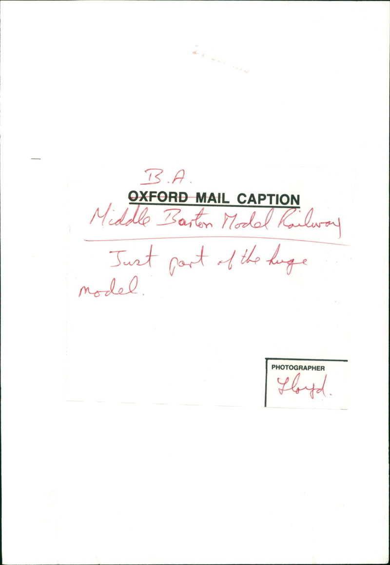 Middle Barton Model Railway - Vintage Photograph