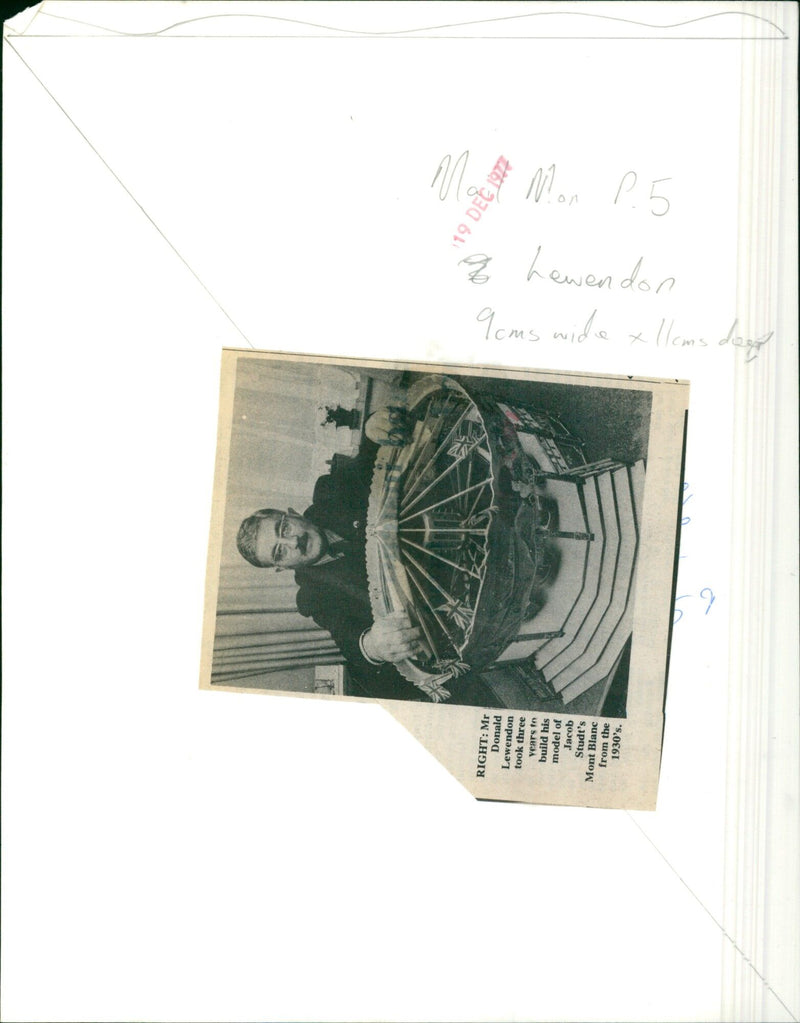 Model of Jacob Studt's Mont Blanc built by Donald Lewendon - Vintage Photograph