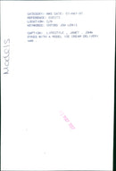 Three models pose with an ice cream delivery van. - Vintage Photograph