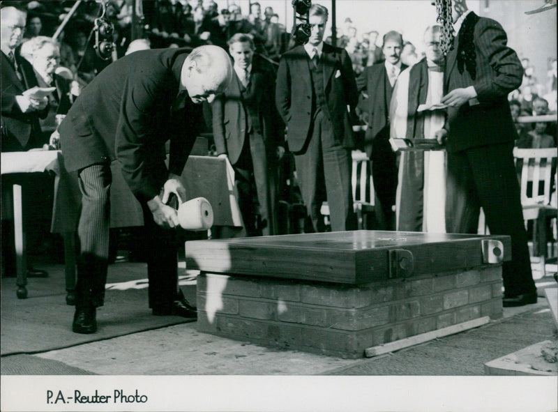 Foundation Stone of South Bank Concert Hall - Vintage Photograph