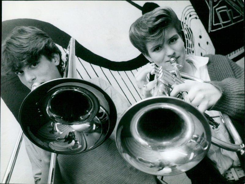 Paul and Sara Lambert, two teenage pupils from Peers School, have made it to the second stage of the BBC's Young Musician of the Year competition. - Vintage Photograph