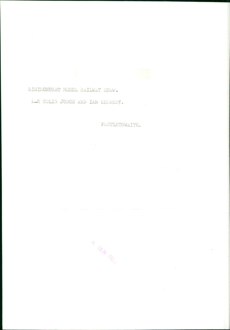 Colin Judge and Ian Kennedy at TTL Risinghurst Model Railway Show. - Vintage Photograph