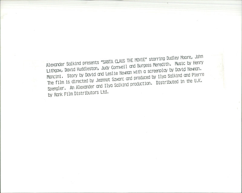 Santa Claus The Movie - Vintage Photograph