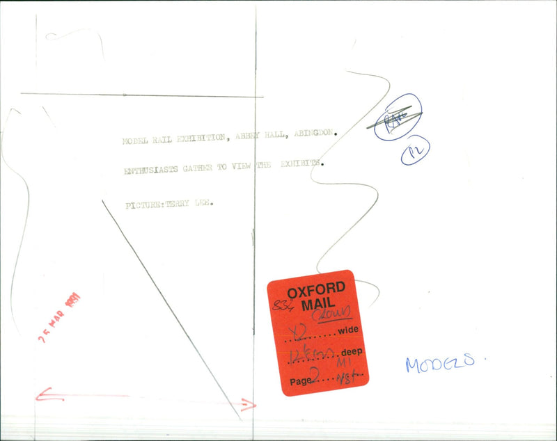 Model train enthusiasts gather to view exhibits at the Model Rail Exhibition in Abingdon. - Vintage Photograph