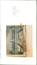 A miniature village model featuring pre-war rolling stock with local names. - Vintage Photograph