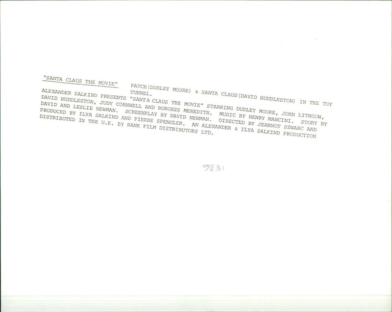 "Santa Claus The Movie" - Vintage Photograph