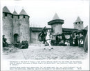 Filming of "ROBIN HOOD: PRINCE OF THIEVES" in Carcassonne, France. - Vintage Photograph