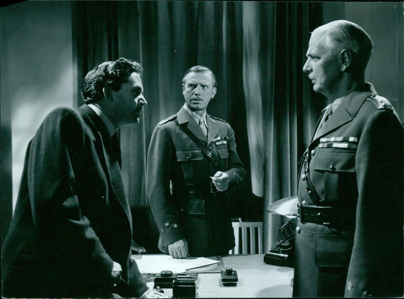 A collection of film stills from the Swedish film studio Svensk Filmindustri are displayed at the Moine P rendast film festival in Sweden. - Vintage Photograph